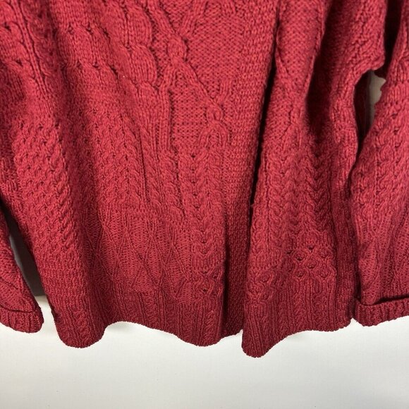 Carraigdonn Womens Cardigan Made in Ireland 100% Merino Wool Red Sweater Size XL - Picture 4 of 10
